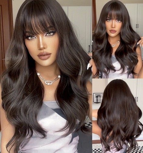 Cosplay wig with bangs dark - wig,