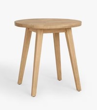 John Lewis Burford Round 75cm Wooden Garden Bistro Table - Natural (Marks) B+