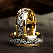 Men's 18K Gold Plated Tungsten