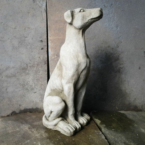 Sitting puppy dog stone - puppy, statue