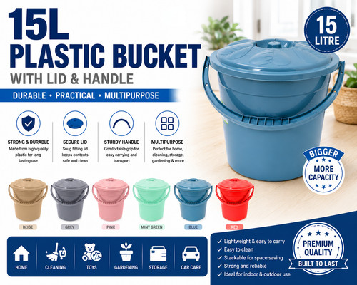 15 litres plastic bucket - bh,