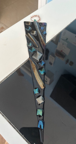 Iridescent fused glass - 14, in