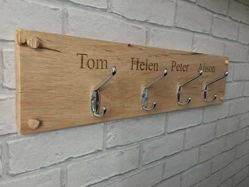 Personalised oak coat hook - coat,