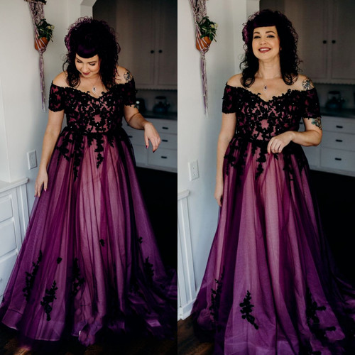Gothic wedding dresses black - wedding,