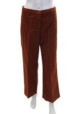 Sessun Womens Cotton Two Pocket Mid-Rise Straight Leg Pants Orange Size 38