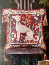 RED MEDIEVAL DOG Cushion Tapestry Kit - 16" Glorafilia/Craft Collection 79143