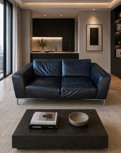 Natuzzi black leather - natuzzi,