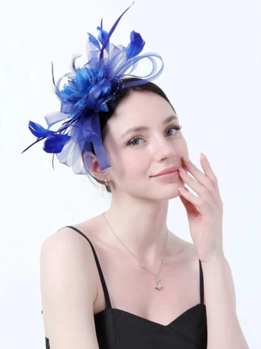 Flower feather hair - flower, hat