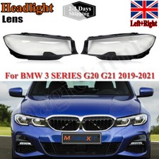 Left+Right Headlight Lens Plastic Cover Shell For BMW 3 Series G20 G21 2019-2021