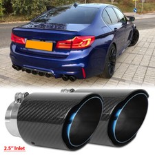 For 5 Series G30 530i 540i 2.5'' Inlet Carbon Fiber Quad Exhaust Tips Stainless