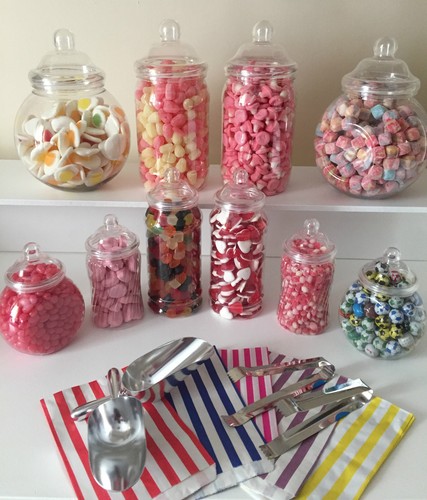 Plastic sweet jars - sweet, scoops