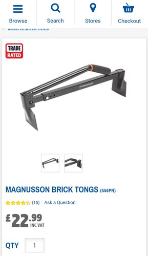 Brick tongs adjustable lifter - brick,