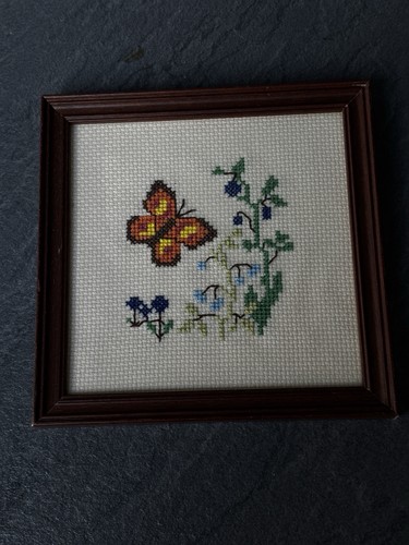 Vintage small wooden - wooden, framed