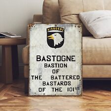 Vintage Style WW2 Bastogne 101st Airborne Band Of Brothers War Sign