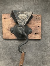 Antique Coffee Grinder Mill Wall Mount Wood Handle Primitive Kitchen Decor