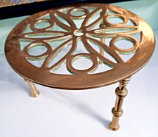 Vintage Brass Trivet Round