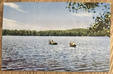 Vintage Chrome Postcard Minnesota Typical Day Out Fishing Boats On Water