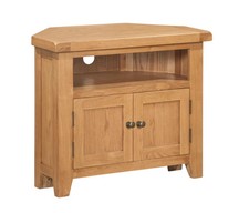 Oak Corner TV Unit Solid Wood