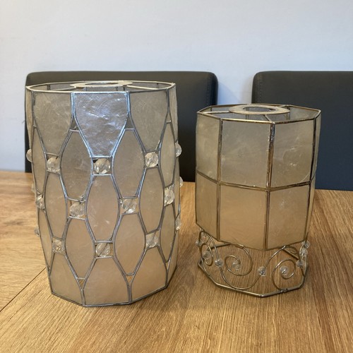 Vintage capiz shell lampshade - capiz,