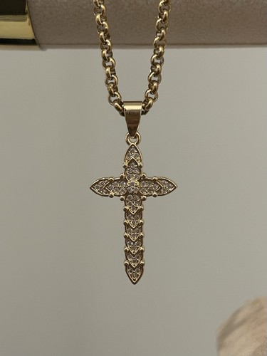 14ct gold bonded crucifix - bonded,