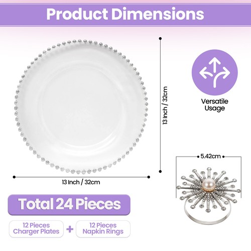 Glass charger plate gold - 13",