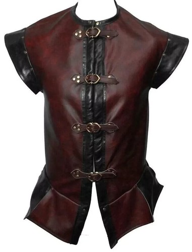 Italian leather jerkin red - jerkin,