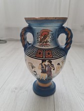 IRIS, hand made in Greece potery vase.  9 inches high.