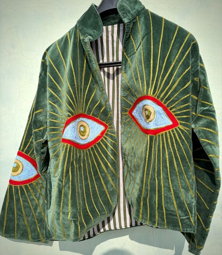 Vintage green velvet jacket - vintage,