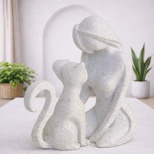 Abstract Cat & Woman Sculpture