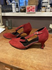Ladies Tango Shoes - Red Suede