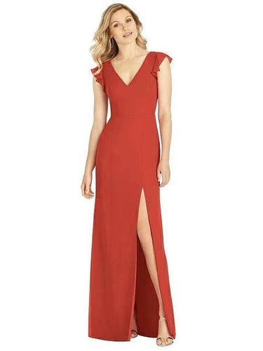 Dessy 6810 amber chiffon size - chiffon,