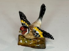 Vintage Crown Staffordshire Goldfinch Bird Figurine by J. T. Jones, 4 1/2" W