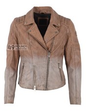 Ladies Leather Jacket White