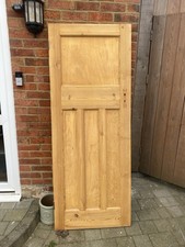 Reclaimed 1930s Internal Stripped Pitch Pine Four Panel Door.  6 Available. 