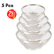 5x Stainless Steel Strainer