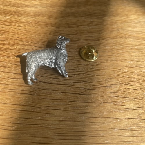 Pewter pin badge dog - pewter,