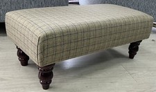 Large footstool, Tartan