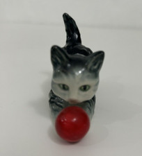 Vintage Goebel West Germany Grey Cat Kitten with Red Ball 1950's