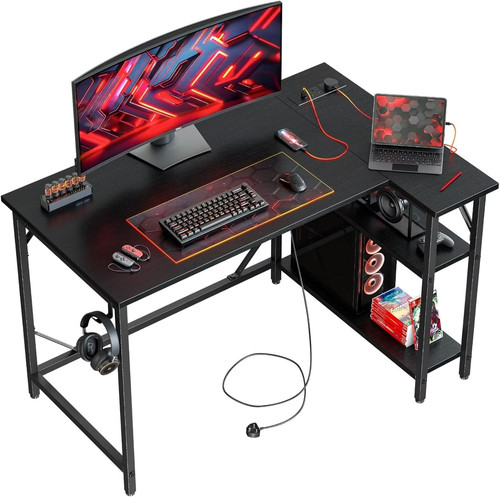 Shaped gaming desk with - shaped,