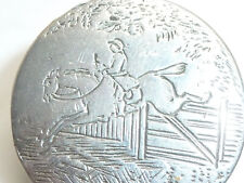 Gerogian Sterling Silver Button Horse Riding Hunting Jockey Susanna Barker 1790