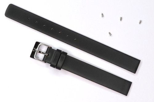 Watch band leather black - band,