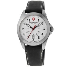 New Victorinox Swiss Army Heritage Quartz White Dial Black Men's Watch 241965