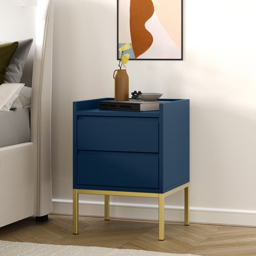 Bedside table navy blue - bedside,