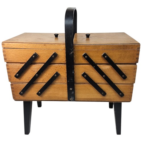 Cantilever wooden sewing box - cantilever,