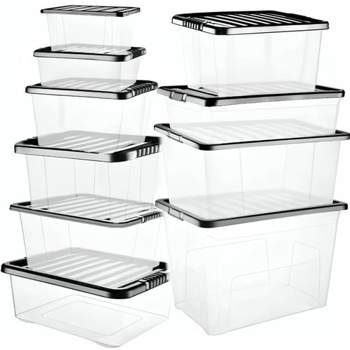 Clear plastic storage boxes - storage,