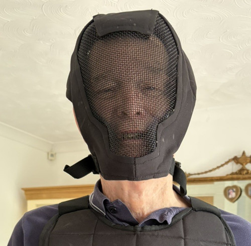 Black paintball fencing mask - fencing,