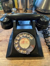 BAKELITE TELEPHONE VINTAGE GEC  BLACK  DIAL retro Art Deco converted