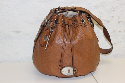 Fossil leather bag brown - leather,