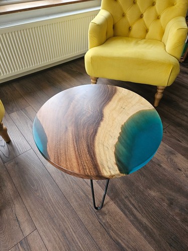 Epoxy resin solid walnut round - resin,