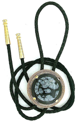 Snowflake obsidian 35mm - snowflake, round